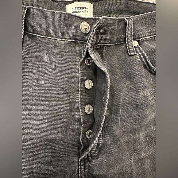 Citizens of Humanity Premium Annabelle Cut-Off Jean Short 100% Cotton Black - Picture 3 of 8